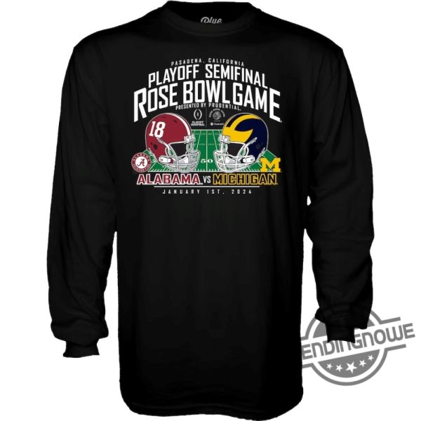 Michigan Rose Bowl Shirt 2024 Rose Bowl Tshirt Michigan Wolverines Vs Alabama Crimson Tide Shirt trendingnowe 1