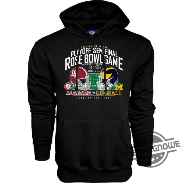 Michigan Rose Bowl Shirt 2024 Rose Bowl Tshirt Michigan Wolverines Vs Alabama Crimson Tide Shirt trendingnowe 3