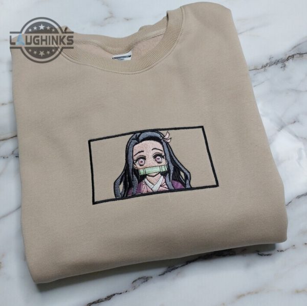 demon slayer hoodie sweatshirt tshirt embroidered anime shirts nezuko kamado embroidery tee demon slayer character sweater gifts laughinks 3