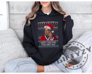 Nick Saban Christmas Shirt Merry Christmas From Saint Nick Sweatshirt Funny Alabama Christmas Party Hoodie Unisex Trendy Tshirt Alabama Sec Champinship Shirt giftyzy 3