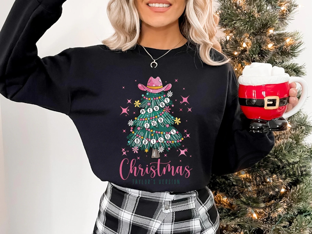 Christmas Tree Taylor Version Sweatshirt Merry And Bright Theme Swiftie Merch Swiftie Shirt Taylors Version New Eras Tour Holiday Gift