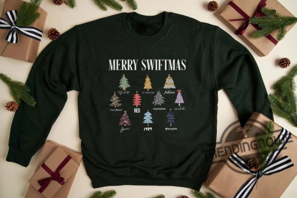 Merry Swiftmas Sweatshirt Christmas Tree Farm Shirt Taylor Swifty Xmas Taylor Christmas Shirt Eras Tour Merch Ts Christmas Gift trendingnowe 1