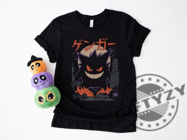 Gengar Monster Shirt Unisex Graphic Tshirt Novelty Hoodie Nerd Geek Top Kaiju Sweatshirt Themed Shirt giftyzy 1