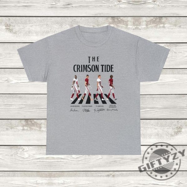 The Crimson Tide Walking Abbey Road Graphic Tshirt Alabama Football Fan Graphic Sweatshirt Bama Vintage Hoodie Sports Shirt Gift giftyzy 4