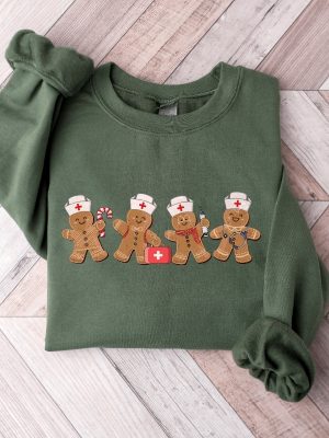 Christmas Sweatshirt Gingerbread Christmas Sweatshirt Nurse Christmas Sweatshirt Christmas Vibes Nurse Sweatshirt Gingerbread Nurse Shirt Unique revetee 3