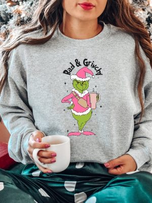 Bad And Grinchy Sweatshirt Christmas Grinch Sweatshirt Christmas Movie Shirt Just A Girl Who Loves Grinch Shirt Christmas Sweatshirt Unique revetee 2