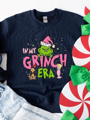 In My Grinch Era Sweatshirt Grinch Shirt Christmas Sweatshirt Grinch Sweatshirt Funny Christmas Shirt Pink Grinch Sweatshirt Unique revetee 3