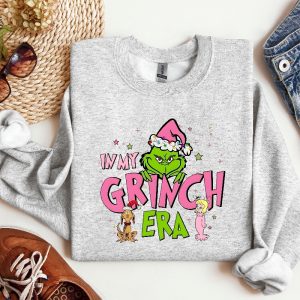 In My Grinch Era Sweatshirt Grinch Shirt Christmas Sweatshirt Grinch Sweatshirt Funny Christmas Shirt Pink Grinch Sweatshirt Unique revetee 4