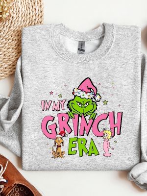 In My Grinch Era Sweatshirt Grinch Shirt Christmas Sweatshirt Grinch Sweatshirt Funny Christmas Shirt Pink Grinch Sweatshirt Unique revetee 4