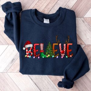 Womens Christmas Sweatshirt Believe Christmas Sweatshirt Christmas Sweater Christmas Sweatshirt Christmas Pajamas Women Believe Shirt Unique revetee 3