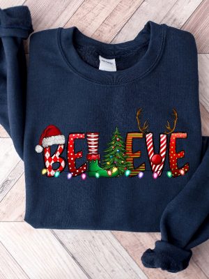 Womens Christmas Sweatshirt Believe Christmas Sweatshirt Christmas Sweater Christmas Sweatshirt Christmas Pajamas Women Believe Shirt Unique revetee 3