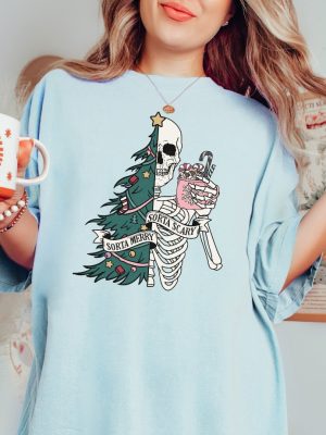 Sorta Merry Sorta Scary Shirt Dead Inside Skeleton Christmas Shirt Sarcastic Christmas Shirt Merry Christmas Shirt Funny Christmas Gifts Unique revetee 2