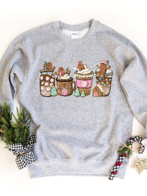 Gingerbread Christmas Coffee Sweatshirt Christmas Coffee Sweater Holiday Sweater Xmas Tee Coffee Lover Gift Gingerbread Sweatshirt Unique revetee 2