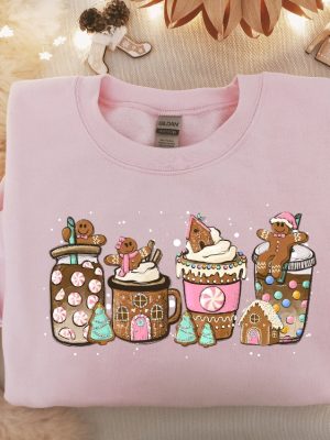 Gingerbread Christmas Coffee Sweatshirt Christmas Coffee Sweater Holiday Sweater Xmas Tee Coffee Lover Gift Gingerbread Sweatshirt Unique revetee 3