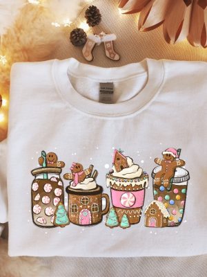 Gingerbread Christmas Coffee Sweatshirt Christmas Coffee Sweater Holiday Sweater Xmas Tee Coffee Lover Gift Gingerbread Sweatshirt Unique revetee 4