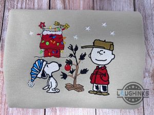 peanuts christmas jumper snoopy and charlie brown embroidered sweatshirt tshirt hoodie snoopy cozy xmas gift holiday season crewneck embroidery shirts laughinks 2