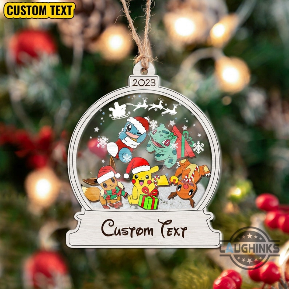 Pokemon Ornament Personalized Pokemon Christmas Tree Decorations Pikachu Gengar Eevee Charmander Bulbasaur Squirtle Shaker Ornaments Gift