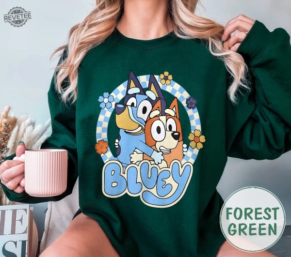 Vintage Bluey And Bingo Sweatshirt Bluey Family Shirt For Him Sweatshirt Bluey Dog Cute Sweatshirt Gift Funny Christmas Sweatshirt Unique revetee 3