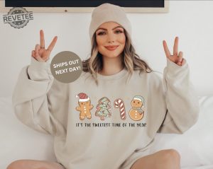 Christmas Gingerbread Cookie Sweatshirt Gingerbread Lover Gift Xmas Shirt Christmas Matching Sweatshirt Christmas Holiday Gift Unique revetee 2