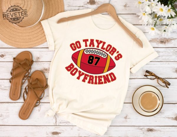 Go Taylors Boyfriend Sweatshirt Travis Kelce Sweatshirt Game Day Sweater Funny Football Sweatshirt Football Fan Gift Shirt Unique revetee 2