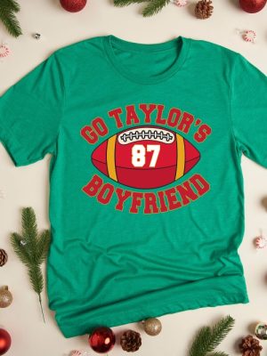 Go Taylors Boyfriend Sweatshirt Travis Kelce Sweatshirt Game Day Sweater Funny Football Sweatshirt Football Fan Gift Shirt Unique revetee 3