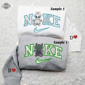 toothless movie embroidered shirt sweatshirt hoodie toothless and light fury x nike couple matching how to train your dragon custom gift laughinks 2