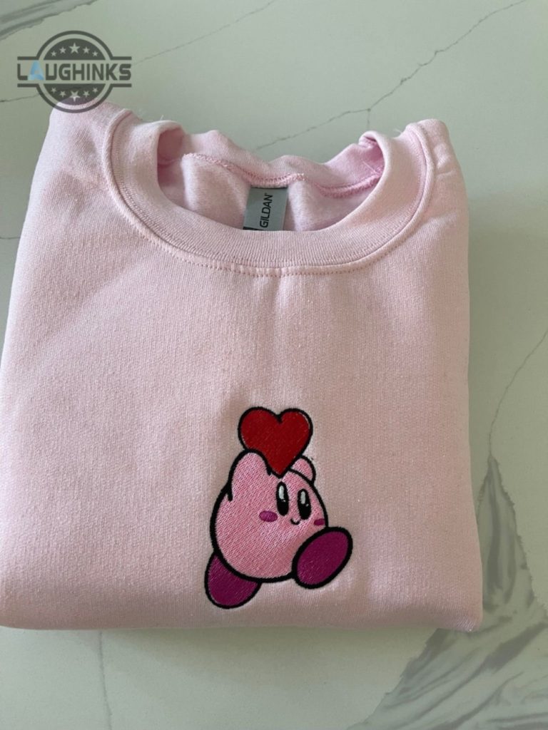 Kirby Tshirt Sweatshirt Hoodie Embroidered Kirby Smart Shirts Pink ...