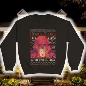 home alone christmas jumper sweatshirt tshirt hoodie movie shirts funny novelty xmas ugly sweater jimmy saville secret santa gift home alone with uncle jim laughinks 3