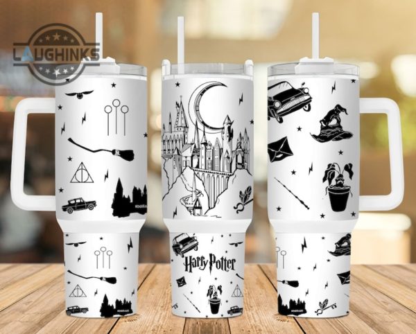 harry potter 40 oz tumbler magic hogwarts 40oz stanley cups wizard world stainless steel tumblers travel mug gift for book movie lovers laughinks 2