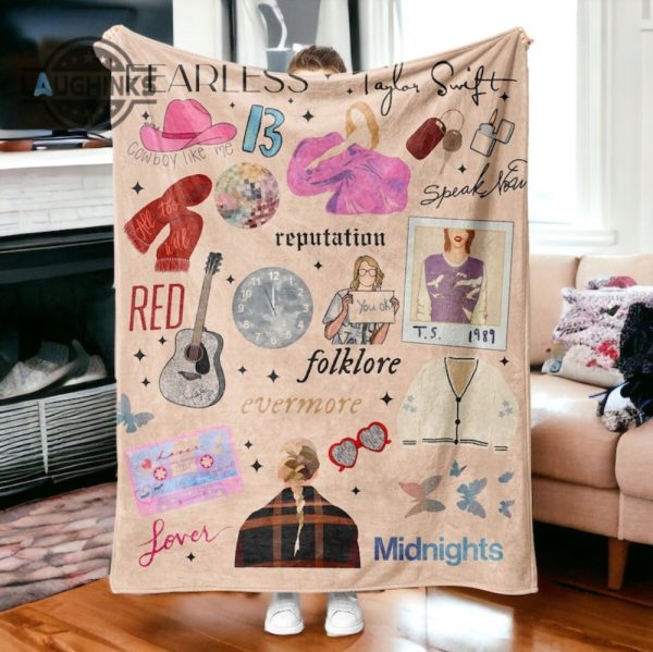 taylor swift fleece blanket limited edition eras tour swifties gift for fans party throw sherpa soft cozy plush blankets lover folklore midnights laughinks 1