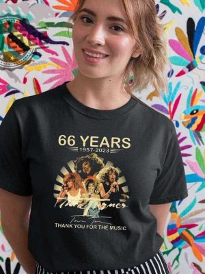 66 Years Thank You For The Music Rip Tina Turner Shirt Hoodie Long Sleeve Shirt Sweatshirt Tanktop Unique revetee 4