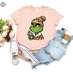 Grinch Boujee Christmas Shirt Bougie Grinch Leopard Unisex Shirt Grinch Boujee Starbucks Shirt Grinchmas Shirt Grinch Boujee Sweatshirt Hoodie Sweatshirt Unique revetee 3