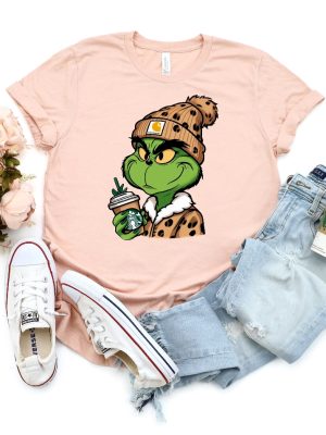 Grinch Boujee Christmas Shirt Bougie Grinch Leopard Unisex Shirt Grinch Boujee Starbucks Shirt Grinchmas Shirt Grinch Boujee Sweatshirt Hoodie Sweatshirt Unique revetee 3