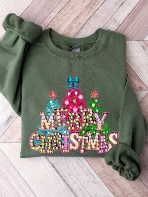 Merry Christmas Shirt Cute Christmas Family Shirt Womens Christmas Tree Holiday Shirt Santa Hat Christmas Shirt Santa Deer Shirt Hoodie Sweatshirt Unique revetee 2