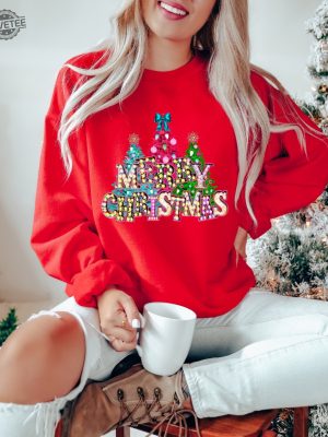 Merry Christmas Shirt Cute Christmas Family Shirt Womens Christmas Tree Holiday Shirt Santa Hat Christmas Shirt Santa Deer Shirt Hoodie Sweatshirt Unique revetee 4