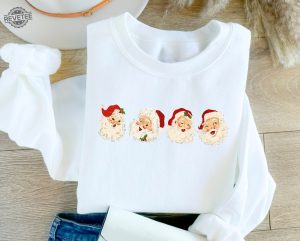 Retro Cheerful Santa Sweatshirt Vintage Christmas Shirt Classic Christmas Sweatshirt Womens Holiday Sweatshirt Santa Merry Christmas Shirt Hoodie Sweatshirt Unique revetee 3