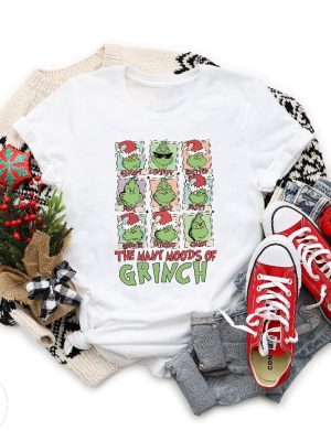 The Many Moods Of Grinch Sweatshirt Funny Grinch Shirt Grinchmas Sweatshirt Christmas Gift Trendy Christmas Shirt Christmas Movie Shirt Hoodie Sweatshirt Unique revetee 2