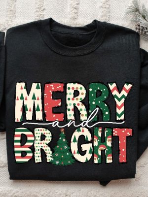 Merry And Bright Sweatshirt Christmas Sweatshirt Family Christmas Sweatshirt Christmas Sweatshirts For Women Merry Christmas Sweatshirt Hoodie Sweatshirt Unique revetee 2