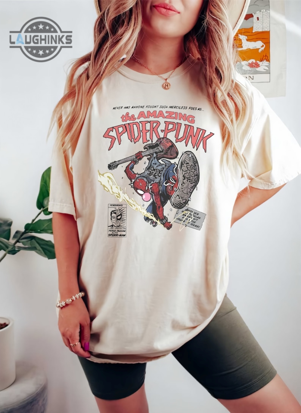 spiderman tshirt sweatshirt hoodie mens womens retro spider punk shirts spiderpunk spiderman comic graphic tee amazing spider man across the spider verse laughinks 1