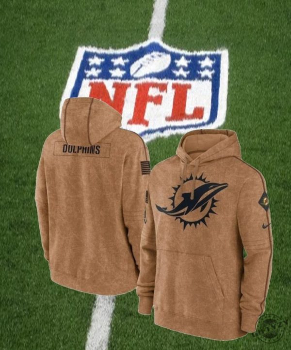 Miami Stitched Brown 2023 Hoodie Salute To Service Club Pullover Sweatshirt La Rams Tshirt Dolphins American Football 3D Shirt giftyzy 1