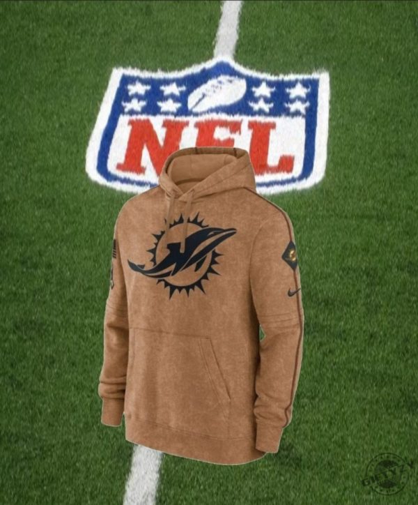 Miami Stitched Brown 2023 Hoodie Salute To Service Club Pullover Sweatshirt La Rams Tshirt Dolphins American Football 3D Shirt giftyzy 2