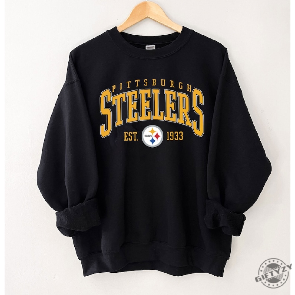 Pittsburgh Steelers Est 1933 Shirt Steelers Unisex Tshirt Vintage Football Sweatshirt Football Fan Hoodie Pittsburgh Football Shirt