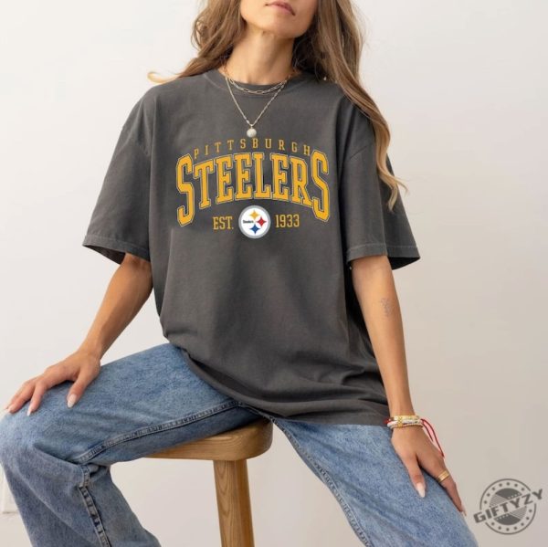 Pittsburgh Steelers Est 1933 Shirt Steelers Unisex Tshirt Vintage Football Sweatshirt Football Fan Hoodie Pittsburgh Football Shirt giftyzy 5