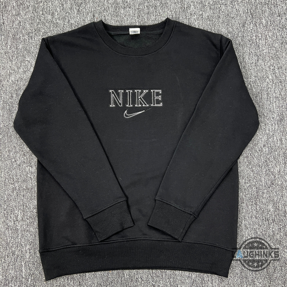 Nike double discount swoosh sweatshirt black