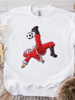 Soccer Christmas Sweatshirt Soccer Player Christmas Gift Christmas Sport Shirt Funny Santa Crewneck New Year Sweatshirt Winter Season Tee Unique Hoodie Sweatshirt revetee 3