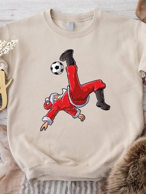 Soccer Christmas Sweatshirt Soccer Player Christmas Gift Christmas Sport Shirt Funny Santa Crewneck New Year Sweatshirt Winter Season Tee Unique Hoodie Sweatshirt revetee 4