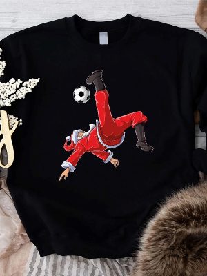 Soccer Christmas Sweatshirt Soccer Player Christmas Gift Christmas Sport Shirt Funny Santa Crewneck New Year Sweatshirt Winter Season Tee Unique Hoodie Sweatshirt revetee 5