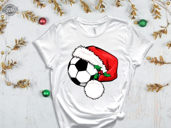 Soccer Santa T Shirt Santa Shirt Xmas Sport Shirt Soccer Christmas Soccer Lover Christmas Gift Xmas Soccer Xmas Shirt For Boys Unique Hoodie Sweatshirt revetee 1