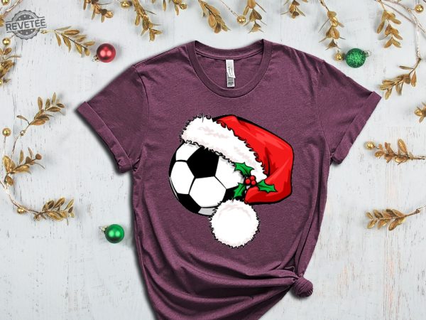 Soccer Santa T Shirt Santa Shirt Xmas Sport Shirt Soccer Christmas Soccer Lover Christmas Gift Xmas Soccer Xmas Shirt For Boys Unique Hoodie Sweatshirt revetee 2