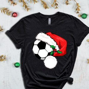 Soccer Santa T Shirt Santa Shirt Xmas Sport Shirt Soccer Christmas Soccer Lover Christmas Gift Xmas Soccer Xmas Shirt For Boys Unique Hoodie Sweatshirt revetee 3